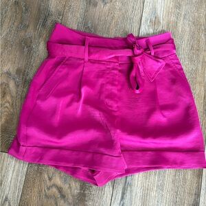 Express Women’s shortie super High-rise Tie-Belt Shorts in magenta size 2